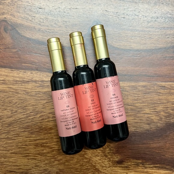 Incolor Wine Lip Tint- shades 03 Spicy, 04 Vintage and 08 Natural glow - Picture 2 of 3
